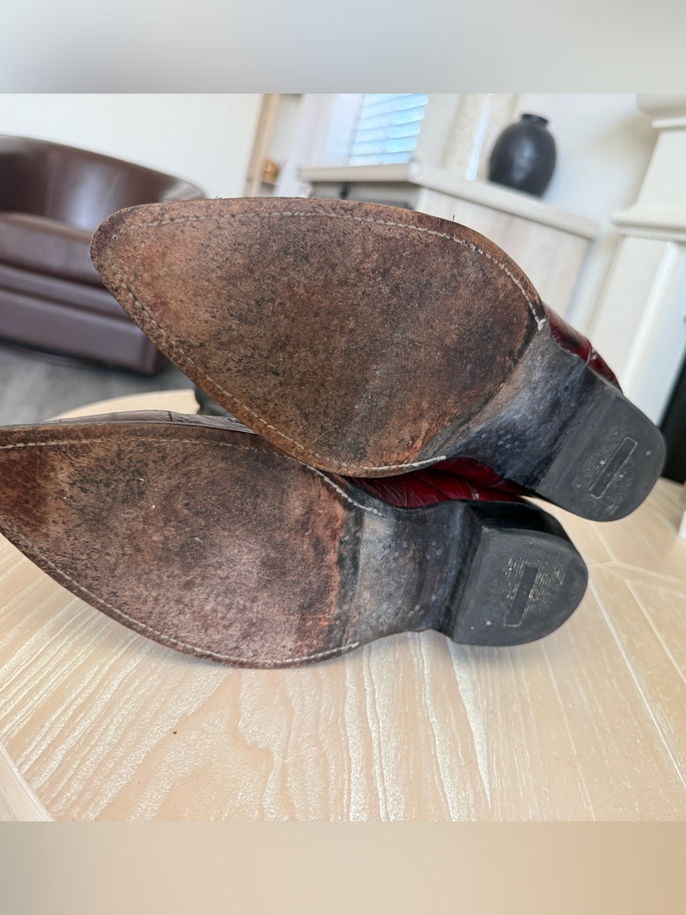 Nocona|Men's Western leather cowboy boots Black & Burgundy,textured•••size 11.5 - Picture 8 of 16